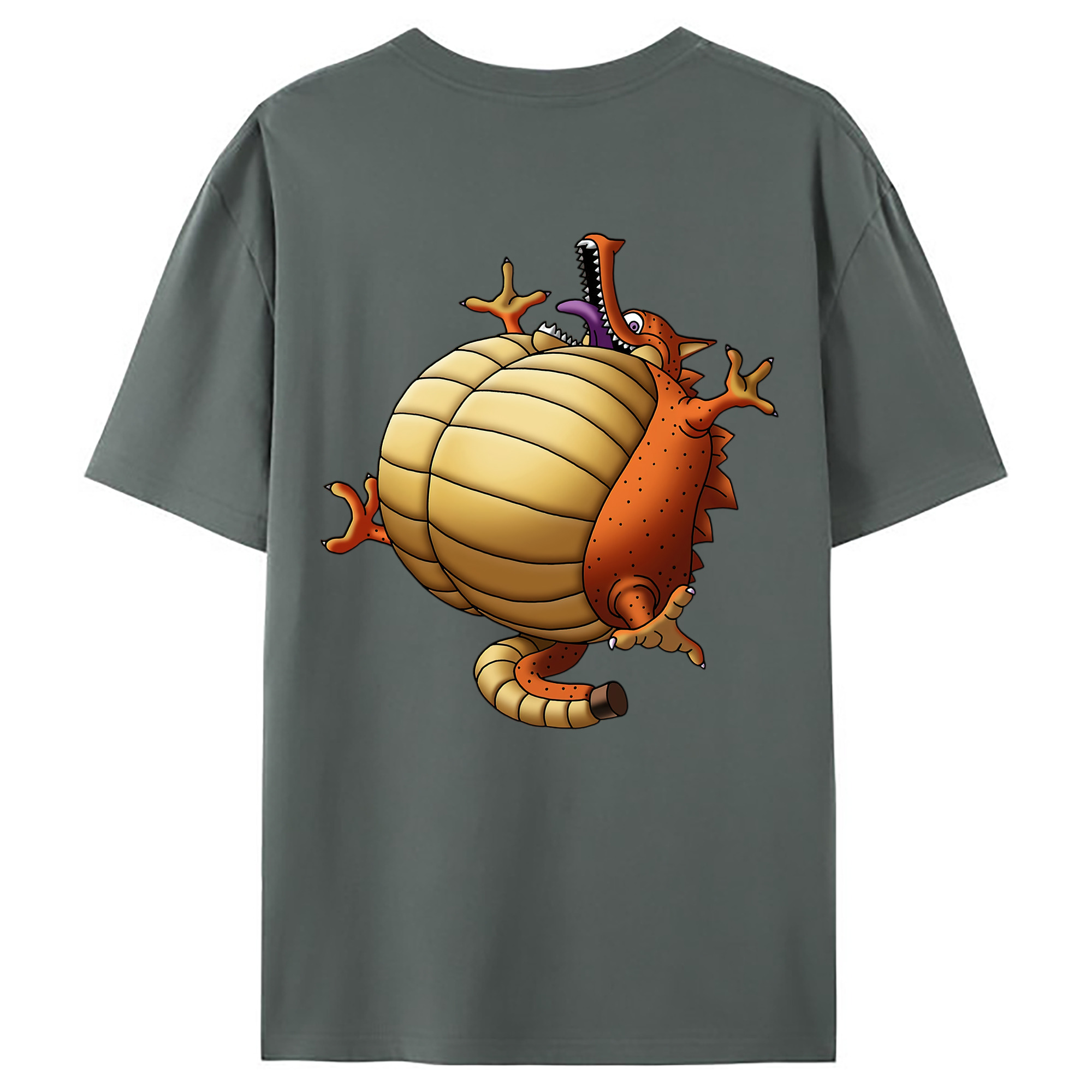 （画像用） ドラゴンクエスト Doragon Kuesuto Dragon Quest 綿100％ メンズ半袖Tシャツ（バックプリント） 通気性
